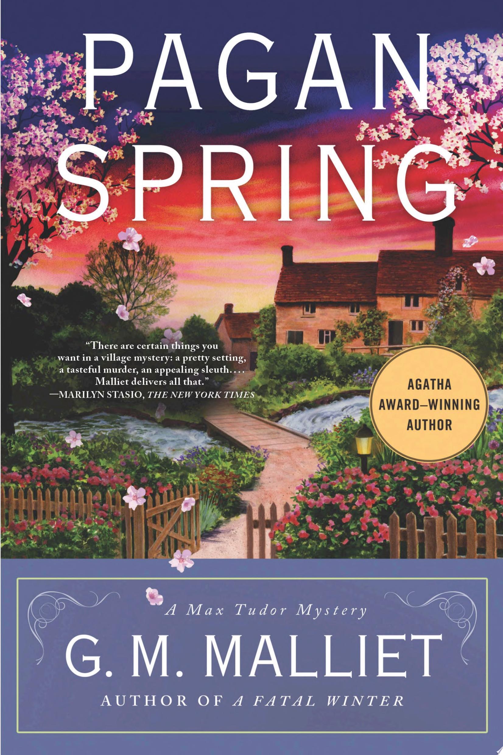 Image for "Pagan Spring" An English country cottage backlit by a sunset
