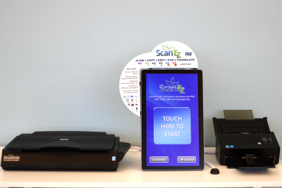 Touch screen display, flatbed and sheet fed scanners