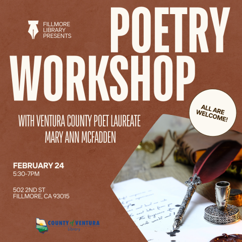 pen writing poetry with event details