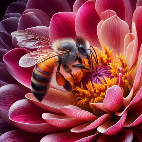 Pollinating Bee