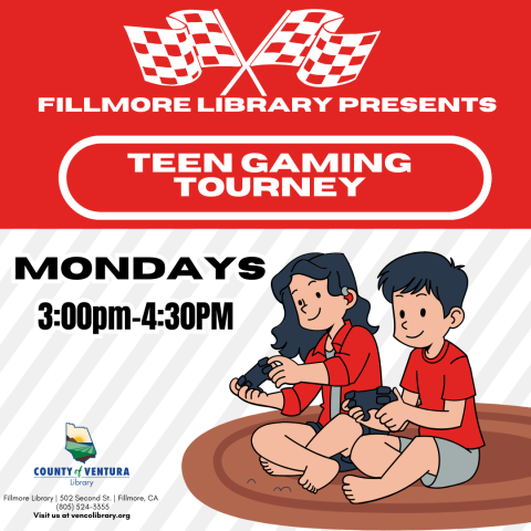 two kids playing video games with event details