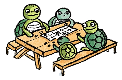 turtles playing checkers