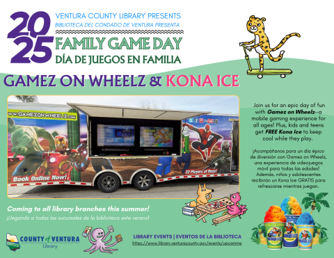 Gamez on Wheelz gaming truck and kona ice event at the library