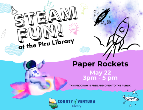 Astronaut and rockets with event details