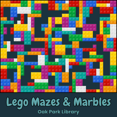 Photo of several Lego pieces - Lego Mazes and Marbles - Oak Park Library