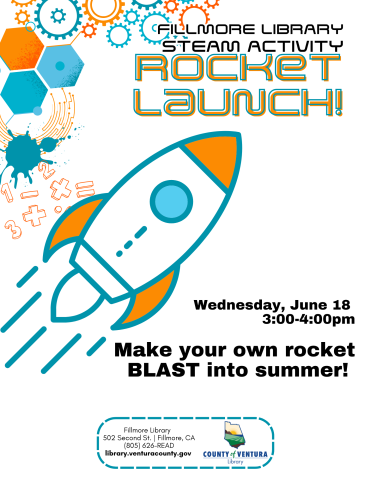 Large rocket flying across.