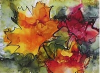 Alcohol Ink painted leaves
