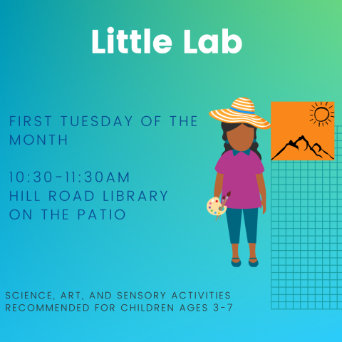 Stylized illustration of a child wearing a sun hat holding an artists palette
