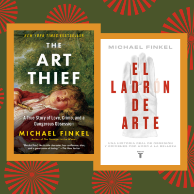 The Art Thief book cover in English and in Spanish