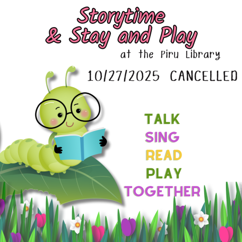Caterpillar reading with event cancellation notice