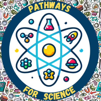 Pathways for Science logo with science instruments in the background