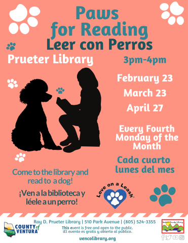 Child reading to a dog