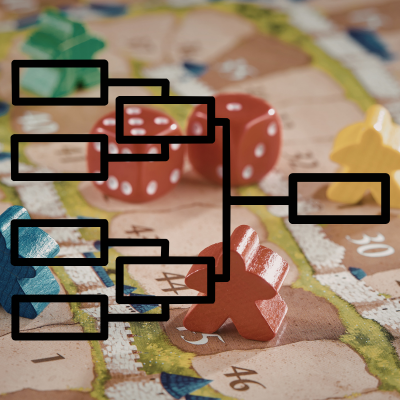 Gaming figures with a sports bracket