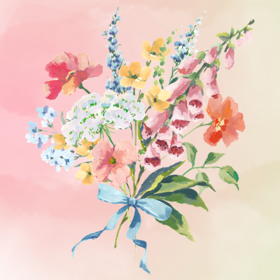 watercolor background with watercolor flowers
