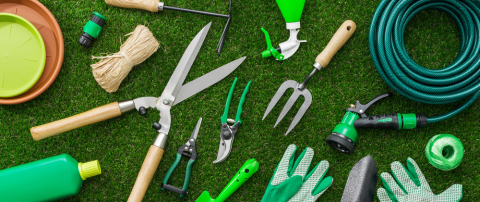 Photo of gardening tools.