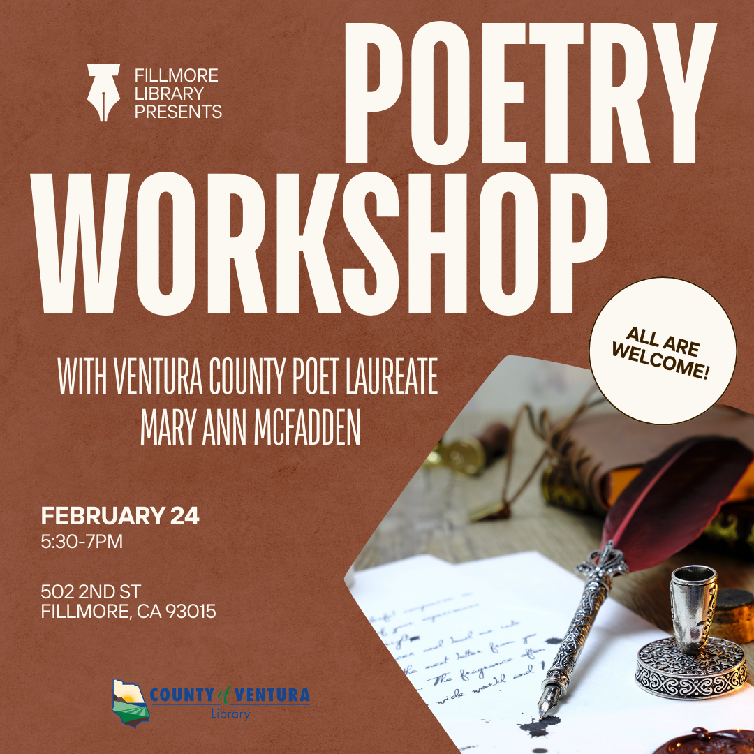 pen writing poetry with event details