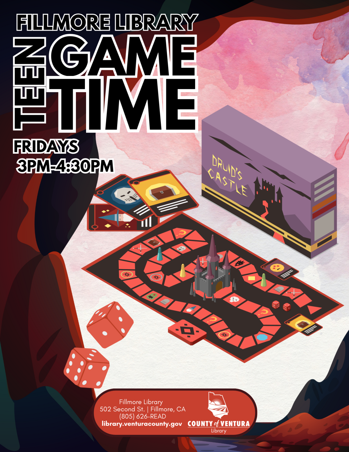 board game with castle and dice