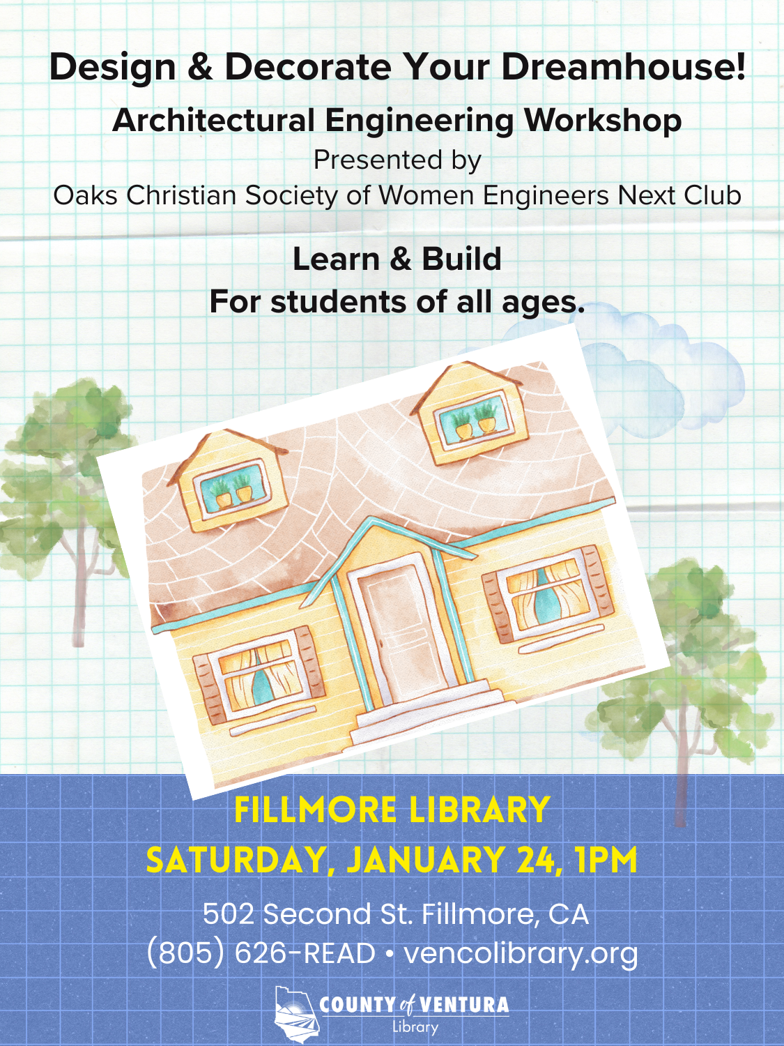 Event information with drawing of a house