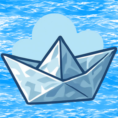 foil boat with a water background