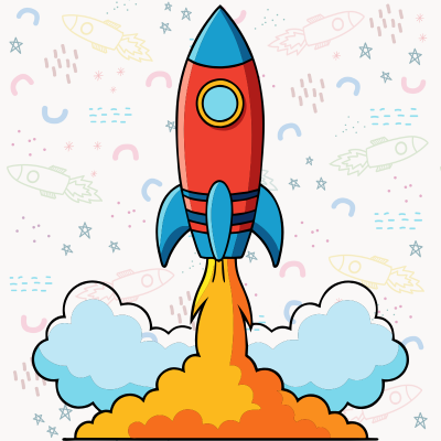 Rocket flying with rocket background