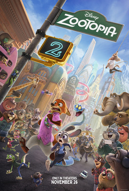 theatrical release poster for "Zootopia 2"