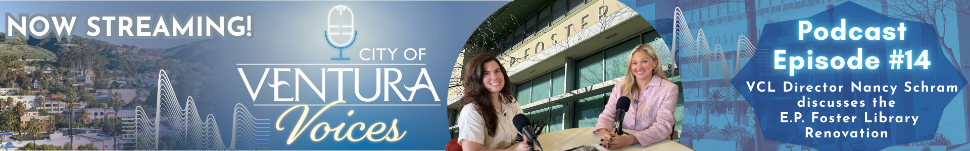 Banner Announcing Podcast Episode  #14 with VCL Director Nancy Schram